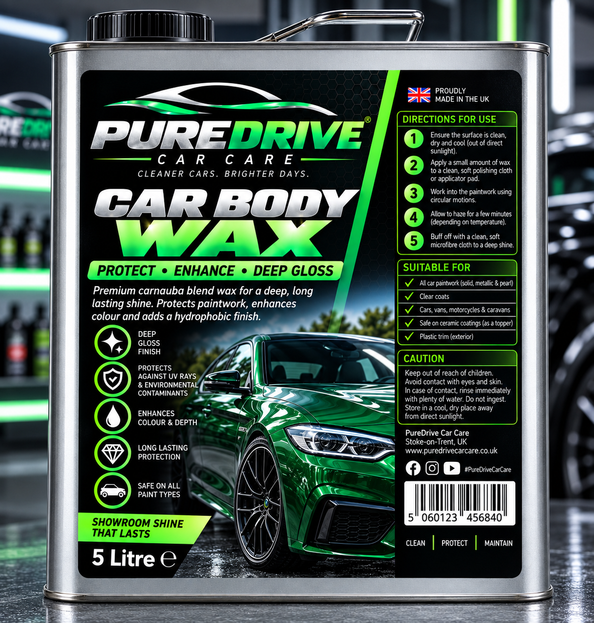 PureDrive Car Body Wax 5 litre tin